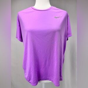 Nike Dri-FIT Purple Running Short Sleeve Top Mesh Panel Women’s Size M